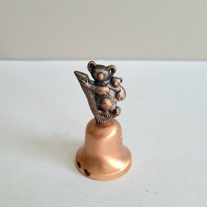 Vintage copper bell koala with baby.